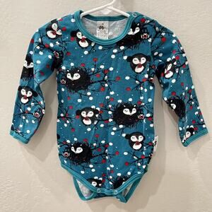 Paapii Teal Siiri & Myyry In A Tree Long Sleeve Onesie